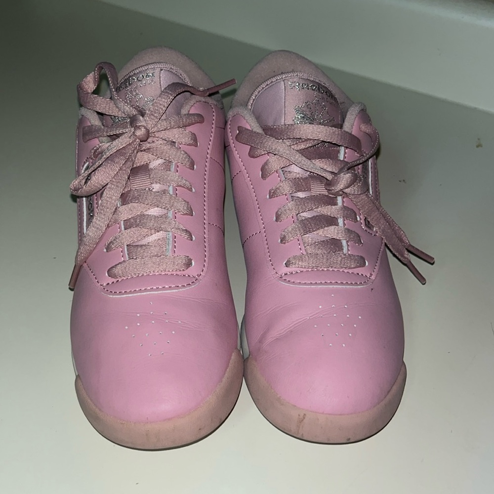 Reebok Classics Pink On Pink On Silver Sneaker Shoes